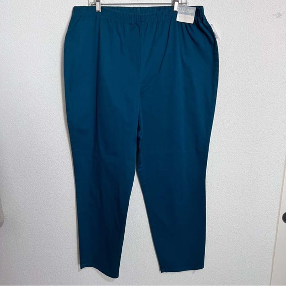 Liz & Me Teal Aqua Blue Green Stretch Elastic Waist Pants Trousers New 20W